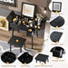 Black Vanity Desk with Flip - Up Lighted Mirror, Charging Station and Cushioned Stool - Monsta Online
