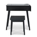 Black Vanity Desk with Flip - Up Lighted Mirror, Charging Station and Cushioned Stool - Monsta Online