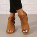 Women's Peep - Toe Block Heel Booties – Chic Modern Summer Style - Monsta Online