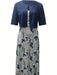 Women's Two - Piece Floral Dress Set – Crop Top & Round Neck Dress for Every Occasion - Monsta Online