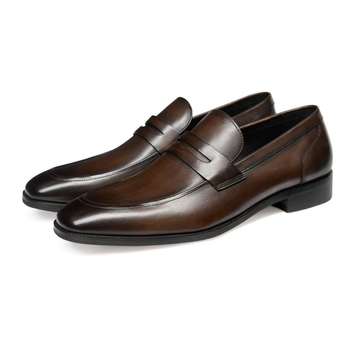 Rowan Penny Loafers – Men's Classic Leather & Suede Slip - On Dress Shoes - Monsta Online
