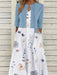 Women's Two - Piece Floral Dress Set – Crop Top & Round Neck Dress for Every Occasion - Monsta Online