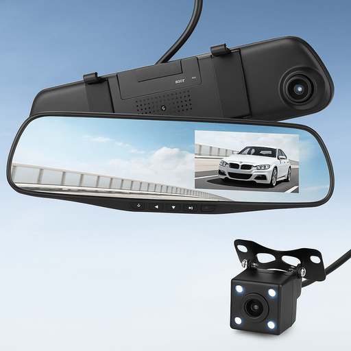 Dual Dashboard Rearview Mirror Camera With 1080P HD Recording - Monsta Online