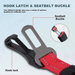 Dog Car Seat Safety Belt – Adjustable, Elastic Bungee Buffer & Heavy - Duty Stainless Steel - Monsta Online