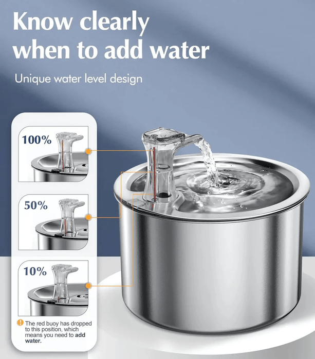 Stainless Steel Cat Water Fountain – Motion Sensor & 4 - Layer Filter for Cats & Dogs - Monsta Online