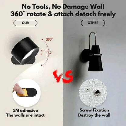 Rechargeable Wall Light – 360° Rotation, Touch Control & Wireless LED Lamp - Monsta Online