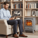 22 Inch Gray Electric Fireplace Stove Heater with Realistic Flame Effect - Monsta Online