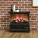 26 Inch Rustic Brown Freestanding Electric Fireplace with Remote - Monsta Online