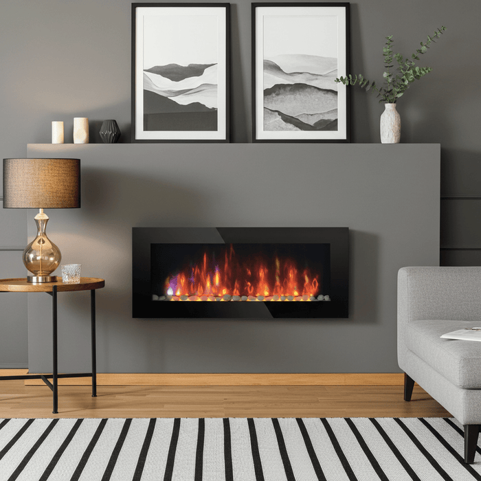 41 Inch Electric Fireplace Insert Wall Mountable with 7 Flame Colors and Remote - Monsta Online