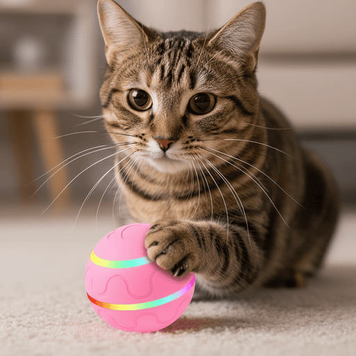 Interactive Dog & Cat Ball Toy – Remote Control, LED Lights, Auto - Rolling & Waterproof - Monsta Online
