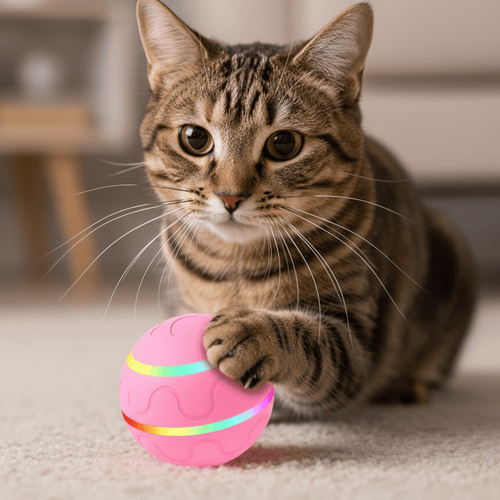 Interactive Dog & Cat Ball Toy – Remote Control, LED Lights, Auto - Rolling & Waterproof - Monsta Online