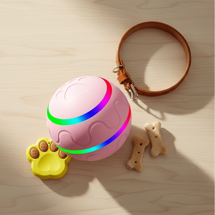 Interactive Dog & Cat Ball Toy – Remote Control, LED Lights, Auto - Rolling & Waterproof - Monsta Online