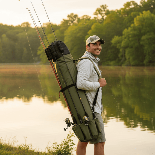 Portable Fishing Gear Bag – Multi - Pocket Rod & Tackle Storage, Water - Resistant Oxford Cloth - Monsta Online