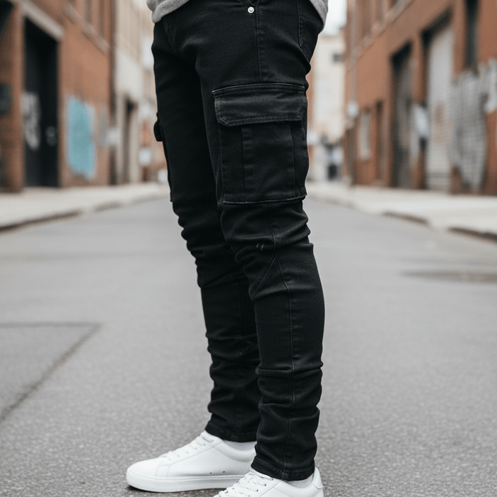 Orion Cargo Jeans – Men's Stretch Denim Cargo Pants with Multi - Pocket Design - Monsta Online