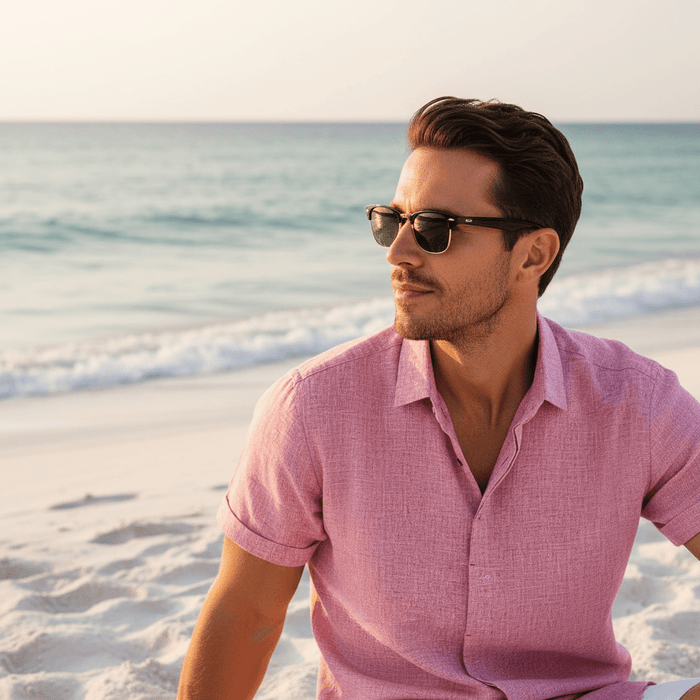 Lauro Linen Shirt – Men's Breathable Short Sleeve Summer Shirt - Monsta Online