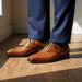 Elowen Brogue Oxford Shoes – Men's Tan Leather Lace - Up Dress Shoes - Monsta Online