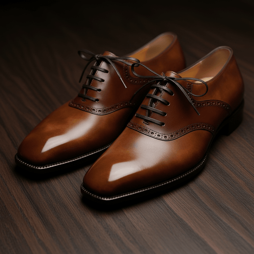 Elowen Brogue Oxford Shoes – Men's Tan Leather Lace - Up Dress Shoes - Monsta Online