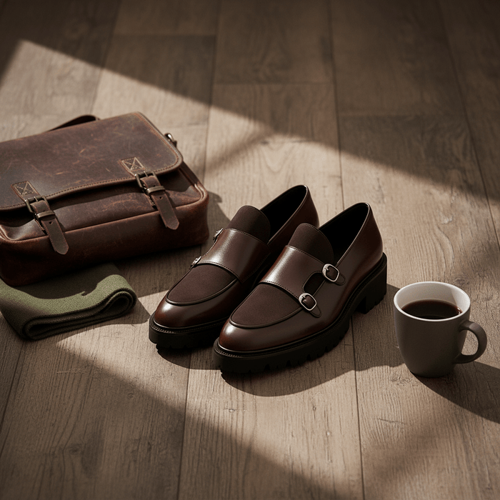 Valemont Monk Strap Loafers – Men's Leather & Suede Double Monk Strap Shoes - Monsta Online