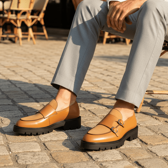 Valemont Monk Strap Loafers – Men's Leather & Suede Double Monk Strap Shoes - Monsta Online