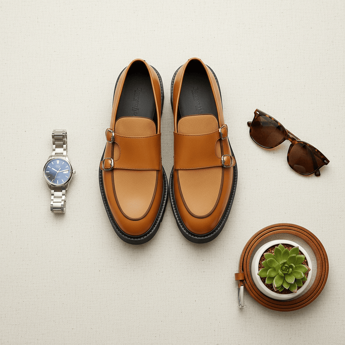 Valemont Monk Strap Loafers – Men's Leather & Suede Double Monk Strap Shoes - Monsta Online