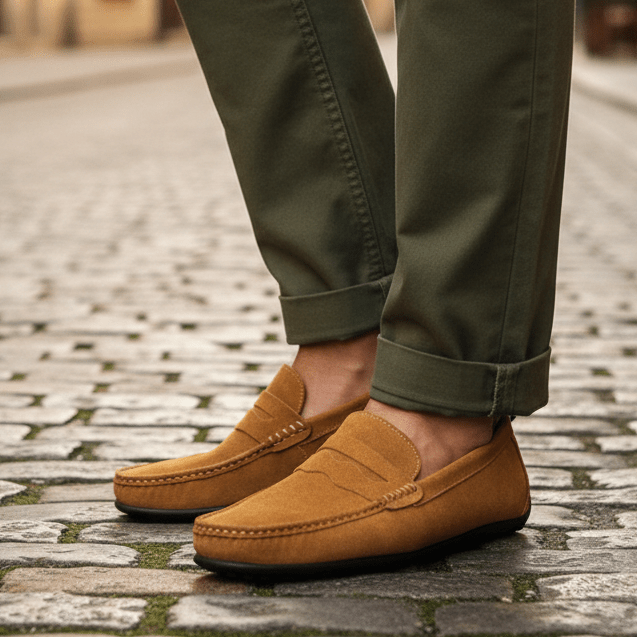 Aurion Suede Loafers – Men's Classic Premium Suede Slip - On Shoes - Monsta Online