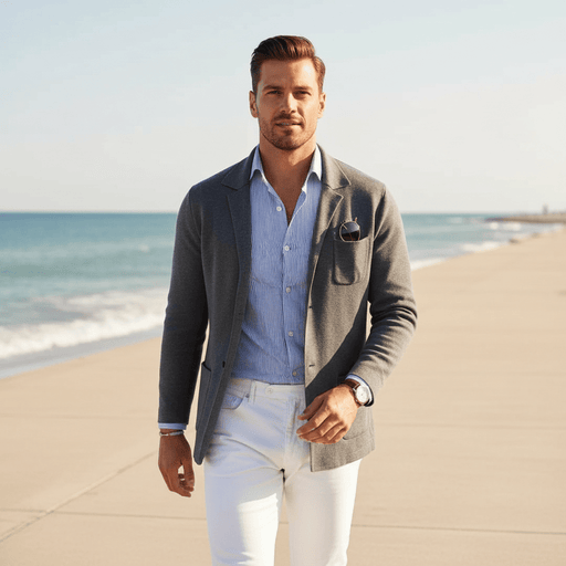 Oxford Linen Blazer – Men's Lightweight Tailored Summer Blazer - Monsta Online