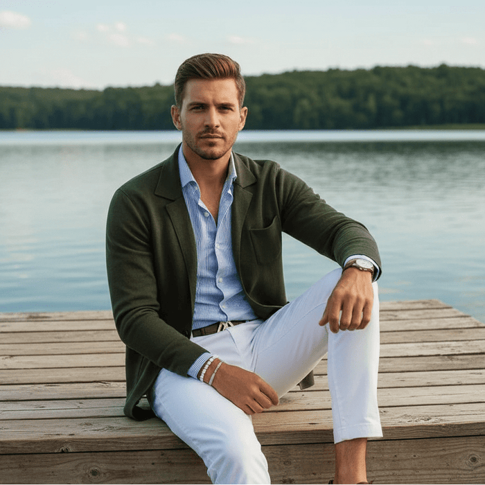 Oxford Linen Blazer – Men's Lightweight Tailored Summer Blazer - Monsta Online