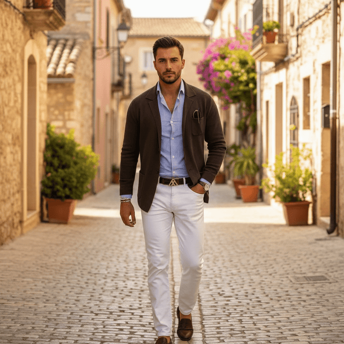 Oxford Linen Blazer – Men's Lightweight Tailored Summer Blazer - Monsta Online