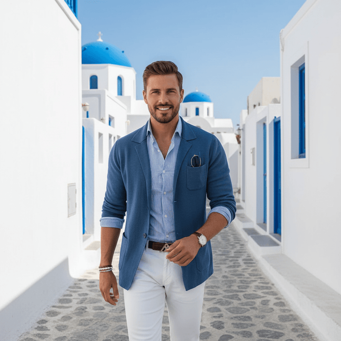Oxford Linen Blazer – Men's Lightweight Tailored Summer Blazer - Monsta Online