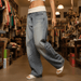 Y2K Baggy Wide - Leg Jeans – Women's Vintage Wash Streetwear Denim Jeans - Monsta Online