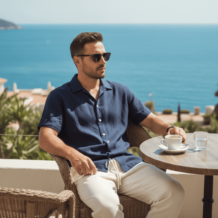 Amalfi Linen Set – Men's 100% Linen Shirt & Drawstring Pants Co - Ord Set - Monsta Online