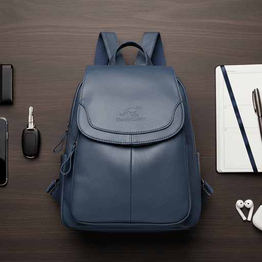 Alea Anti - Theft Leather Backpack – Women's Embossed Leather Backpack - Monsta Online