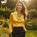 Rosita Satin Blouse – Women's Draped Neck Long Sleeve Silky Blouse - Monsta Online