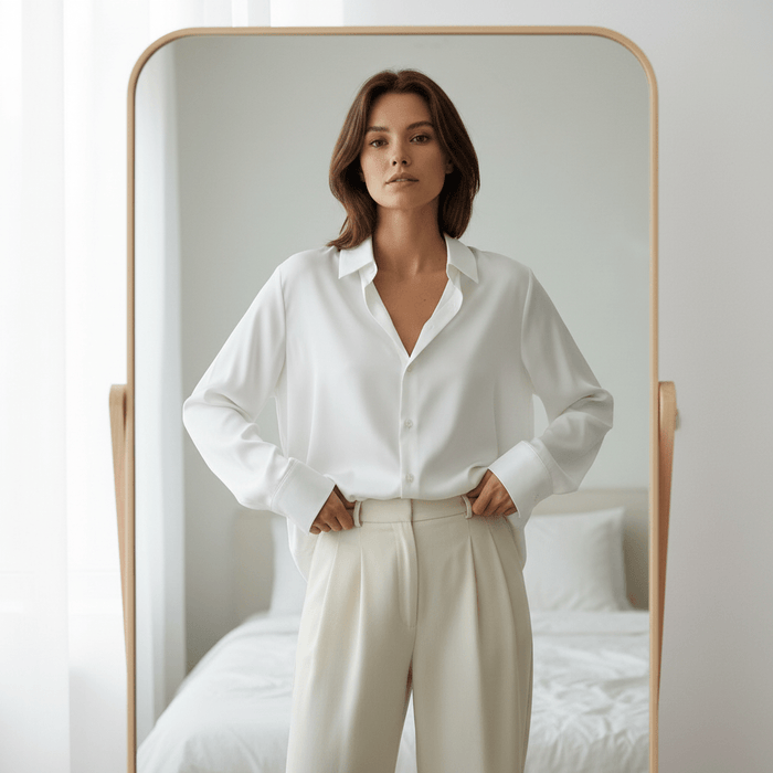 Laura Silk - Blend Shirt – Women's Luxurious Long Sleeve Silky Blouse - Monsta Online