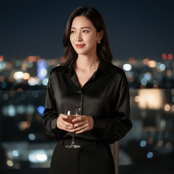 Laura Silk - Blend Shirt – Women's Luxurious Long Sleeve Silky Blouse - Monsta Online