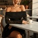 Mango Off - Shoulder Lace Dress – Women's Short Lace Sleeve Flared Mini Dress - Monsta Online