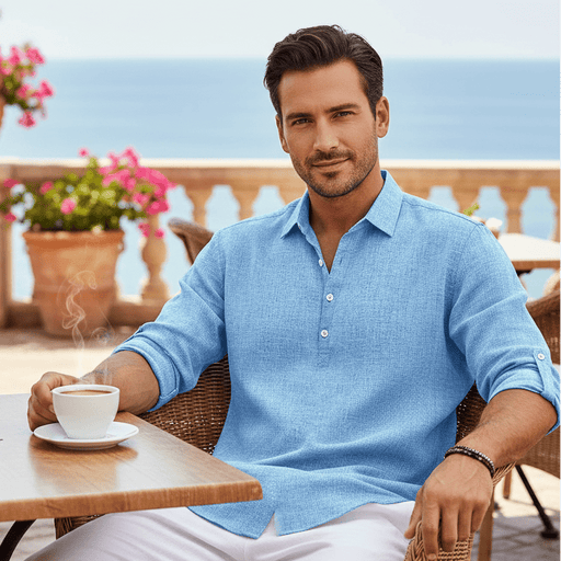 Elario Linen Shirt – Men's 100% Premium Linen Shirt - Monsta Online