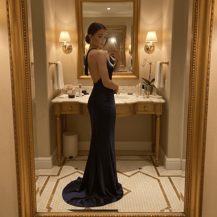 Arina Backless Maxi Dress – Women's One - Shoulder Floor - Length Formal Dress - Monsta Online