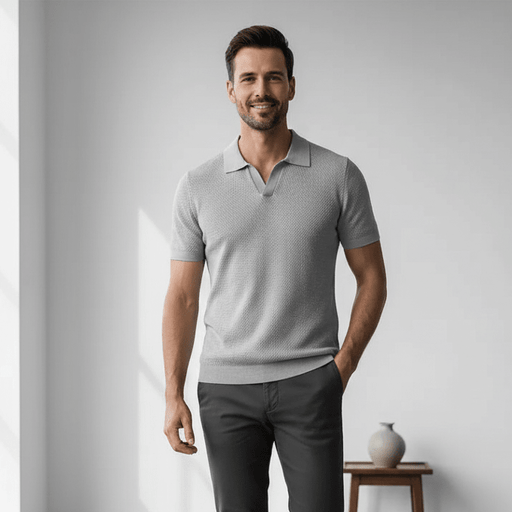 Valer Peruvian Cotton Polo Shirt – Men's Luxury Waffle Collar Polo - Monsta Online