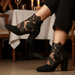 Charlene Floral Lace Heels – Women's Handmade Floral Lace Heels - Monsta Online