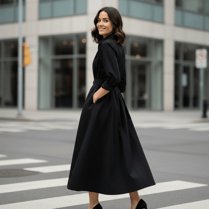 Jevonna Cotton Shirt Dress – Women's Tailored Button - Front Shirt Dress - Monsta Online