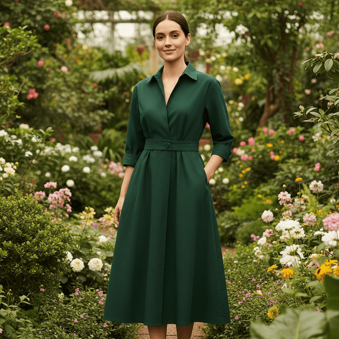 Jevonna Cotton Shirt Dress – Women's Tailored Button - Front Shirt Dress - Monsta Online