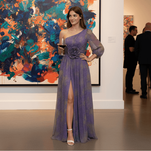 Galiana One - Shoulder A - Line Dress – Women's Asymmetric Tailored Dress - Monsta Online