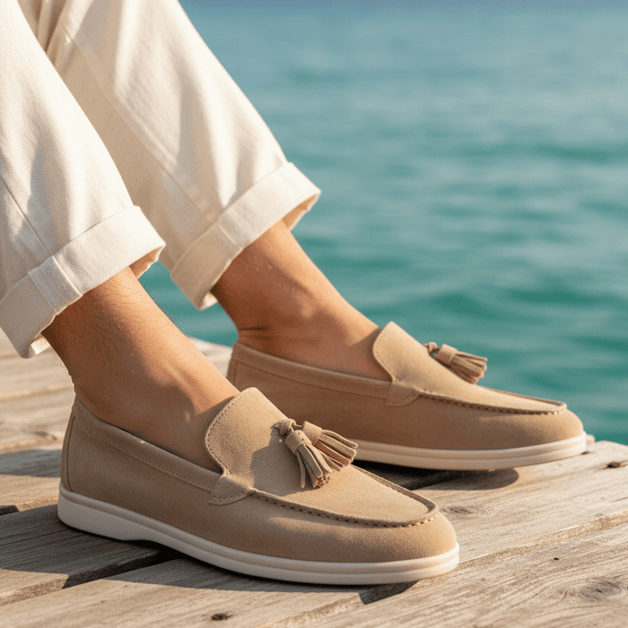 Yorkton Suede Loafers – Men's Slip - On Moc - Toe Suede Loafers - Monsta Online