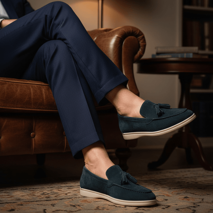 Yorkton Suede Loafers – Men's Slip - On Moc - Toe Suede Loafers - Monsta Online