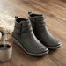 Galaris Orthopedic Mid - Top Boots – Women's Buckle Strap Leather Support Boots - Monsta Online