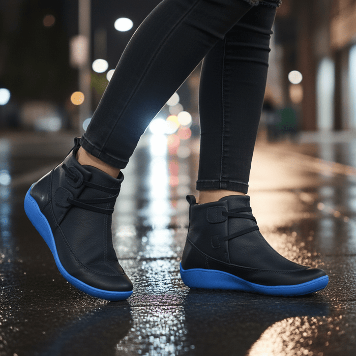 Galaris Orthopedic Mid - Top Boots – Women's Buckle Strap Leather Support Boots - Monsta Online