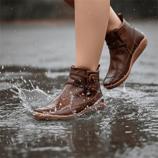 Galaris Orthopedic Mid - Top Boots – Women's Buckle Strap Leather Support Boots - Monsta Online