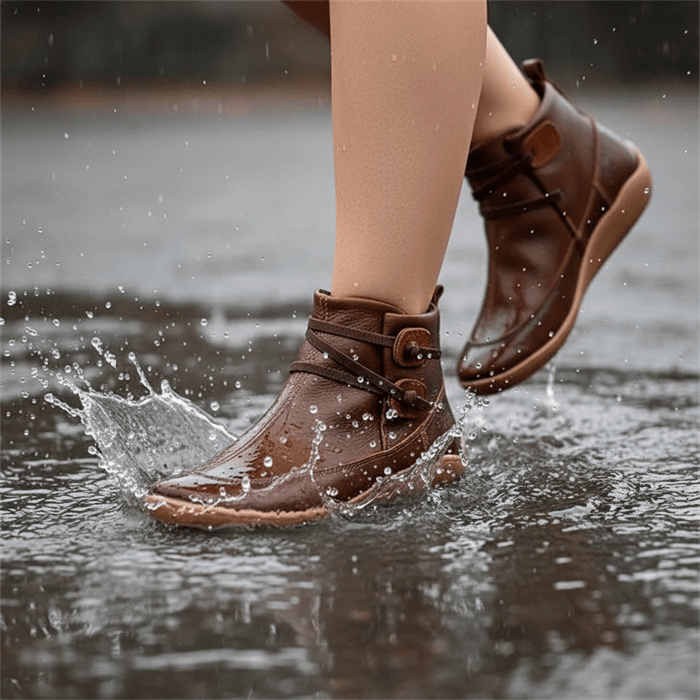 Galaris Orthopedic Mid - Top Boots – Women's Buckle Strap Leather Support Boots - Monsta Online