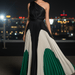 Wexley One - Shoulder Maxi Dress – Women's Asymmetric Pleated Colour - Block Dress - Monsta Online
